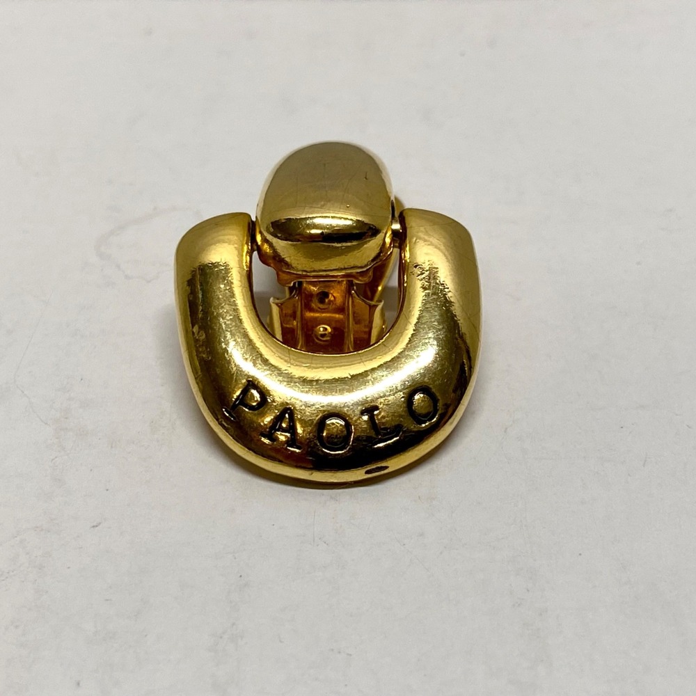 Vintage Paolo Gucci Doorknocker Earring Clip On Gold Tone GUC
